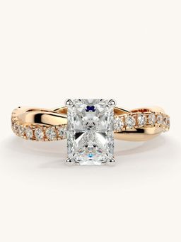 Valanova - Rose Gold Sterling Silver and Certified Lab Grown Diamond 1.28Cts Ring