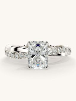 Valanova - White Gold Sterling Silver and Certified Lab Grown Diamond 1.28Cts Ring