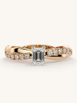 Valanova - Rose Gold Sterling Silver and Certified Lab Grown Diamond 0.53Cts Ring