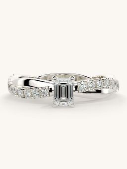 Valanova - White Gold Sterling Silver and Certified Lab Grown Diamond 0.53Cts Ring