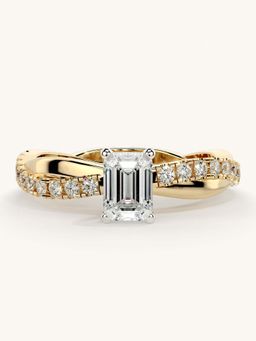 Valanova - Gold Sterling Silver and Certified Lab Grown Diamond 0.78Cts Ring
