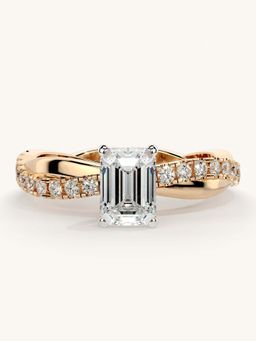Valanova - Rose Gold Sterling Silver and Certified Lab Grown Diamond 1.03Cts Ring
