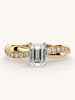 Valanova - Gold Sterling Silver and Certified Lab Grown Diamond 1.03Cts Ring