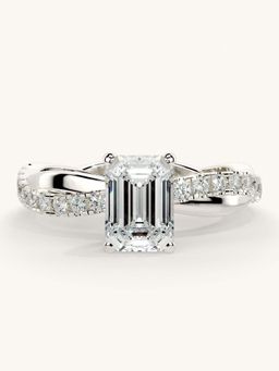 Valanova - White Gold Sterling Silver and Certified Lab Grown Diamond 1.28Cts Ring
