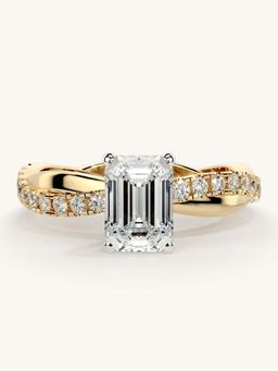 Valanova - Gold Sterling Silver and Certified Lab Grown Diamond 1.28Cts Ring