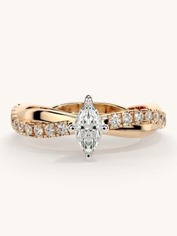 Valanova - Rose Gold Sterling Silver and Certified Lab Grown Diamond 0.53Cts Ring