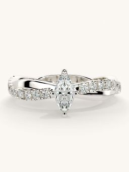 Valanova - White Gold Sterling Silver and Certified Lab Grown Diamond 0.53Cts Ring