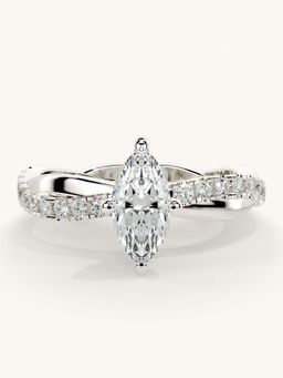 Valanova - White Gold Sterling Silver and Certified Lab Grown Diamond 0.78Cts Ring
