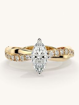 Valanova - Gold Sterling Silver and Certified Lab Grown Diamond 0.78Cts Ring