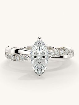 Valanova - White Gold Sterling Silver and Certified Lab Grown Diamond 1.03Cts Ring