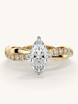 Valanova - Gold Sterling Silver and Certified Lab Grown Diamond 1.03Cts Ring