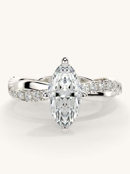 Valanova - White Gold Sterling Silver and Certified Lab Grown Diamond 1.28Cts Ring