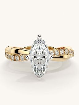 Valanova - Gold Sterling Silver and Certified Lab Grown Diamond 1.28Cts Ring