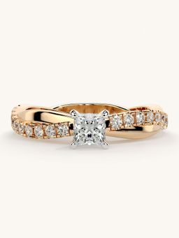 Valanova - Rose Gold Sterling Silver and Certified Lab Grown Diamond 0.53Cts Ring