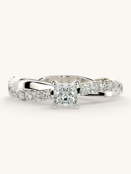 Valanova - White Gold Sterling Silver and Certified Lab Grown Diamond 0.53Cts Ring