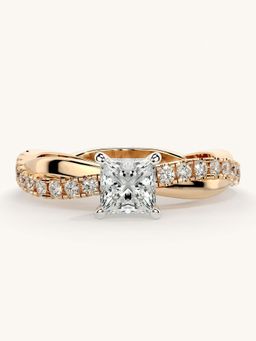 Valanova - Rose Gold Sterling Silver and Certified Lab Grown Diamond 0.78Cts Ring