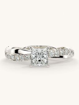 Valanova - White Gold Sterling Silver and Certified Lab Grown Diamond 0.78Cts Ring