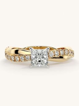 Valanova - Gold Sterling Silver and Certified Lab Grown Diamond 0.78Cts Ring
