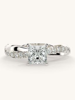 Valanova - White Gold Sterling Silver and Certified Lab Grown Diamond 1.03Cts Ring