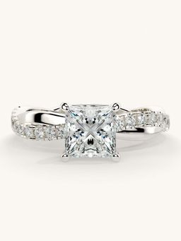 Valanova - White Gold Sterling Silver and Certified Lab Grown Diamond 1.28Cts Ring