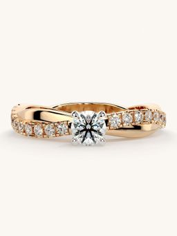 Valanova - Rose Gold Sterling Silver and Certified Lab Grown Diamond 0.53Cts Ring