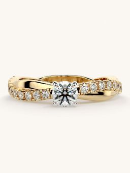 Valanova - Gold Sterling Silver and Certified Lab Grown Diamond 0.53Cts Ring