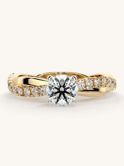 Valanova - Gold Sterling Silver and Certified Lab Grown Diamond 0.78Cts Ring