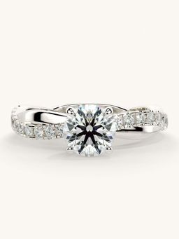 Valanova - White Gold Sterling Silver and Certified Lab Grown Diamond 1.03Cts Ring