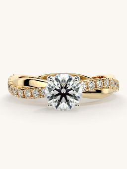 Valanova - Gold Sterling Silver and Certified Lab Grown Diamond 1.03Cts Ring