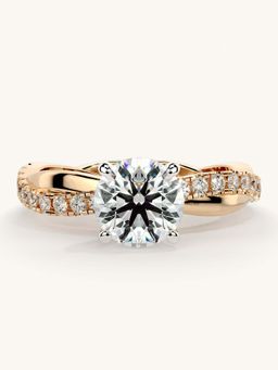 Valanova - Rose Gold Sterling Silver and Certified Lab Grown Diamond 1.28Cts Ring
