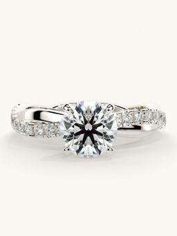 Valanova - White Gold Sterling Silver and Certified Lab Grown Diamond 1.28Cts Ring