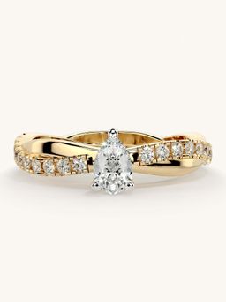 Valanova - Gold Sterling Silver and Certified Lab Grown Diamond 0.53Cts Ring