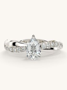 Valanova - White Gold Sterling Silver and Certified Lab Grown Diamond 0.78Cts Ring