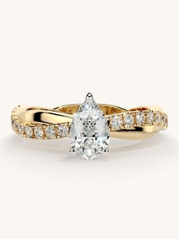 Valanova - Gold Sterling Silver and Certified Lab Grown Diamond 0.78Cts Ring
