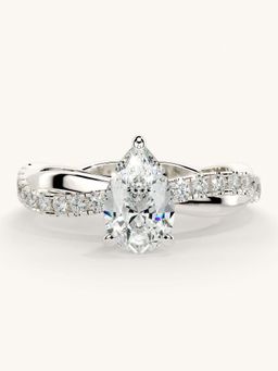 Valanova - White Gold Sterling Silver and Certified Lab Grown Diamond 1.03Cts Ring