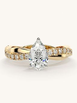 Valanova - Gold Sterling Silver and Certified Lab Grown Diamond 1.03Cts Ring