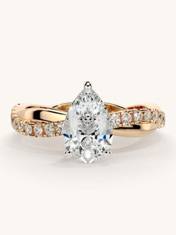 Valanova - Rose Gold Sterling Silver and Certified Lab Grown Diamond 1.28Cts Ring