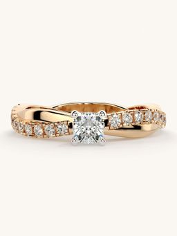 Valanova - Rose Gold Sterling Silver and Certified Lab Grown Diamond 0.53Cts Ring