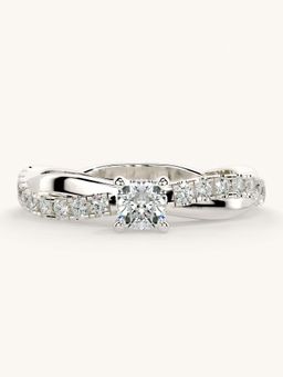 Valanova - White Gold Sterling Silver and Certified Lab Grown Diamond 0.53Cts Ring