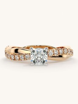 Valanova - Rose Gold Sterling Silver and Certified Lab Grown Diamond 0.78Cts Ring