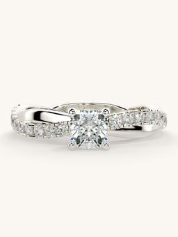 Valanova - White Gold Sterling Silver and Certified Lab Grown Diamond 0.78Cts Ring