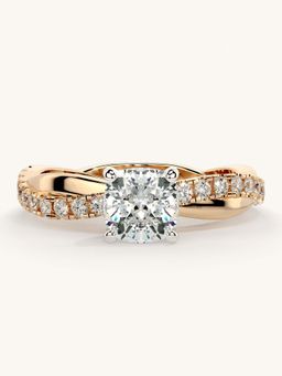 Valanova - Rose Gold Sterling Silver and Certified Lab Grown Diamond 1.03Cts Ring