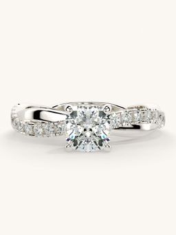 Valanova - White Gold Sterling Silver and Certified Lab Grown Diamond 1.03Cts Ring