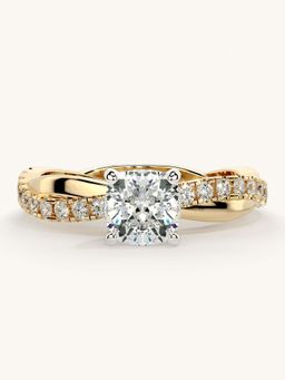 Valanova - Gold Sterling Silver and Certified Lab Grown Diamond 1.03Cts Ring