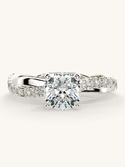 Valanova - White Gold Sterling Silver and Certified Lab Grown Diamond 1.28Cts Ring