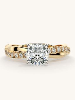 Valanova - Gold Sterling Silver and Certified Lab Grown Diamond 1.28Cts Ring