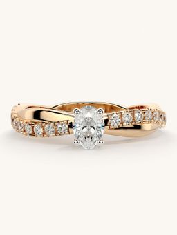 Valanova - Rose Gold Sterling Silver and Certified Lab Grown Diamond 0.53Cts Ring