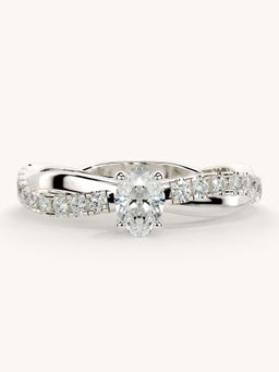 Valanova - White Gold Sterling Silver and Certified Lab Grown Diamond 0.53Cts Ring