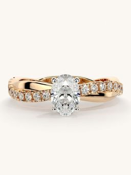 Valanova - Rose Gold Sterling Silver and Certified Lab Grown Diamond 0.78Cts Ring