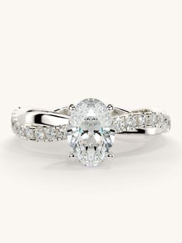 Valanova - White Gold Sterling Silver and Certified Lab Grown Diamond 1.03Cts Ring